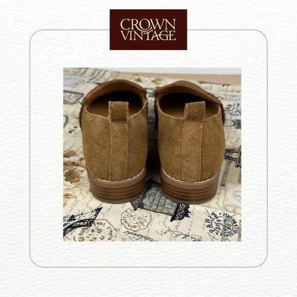 Crown Vintage Lorina Loafer, Brown Suede, Metallic Studs, Almond Toe, Women's 6M - Picture 3 of 6